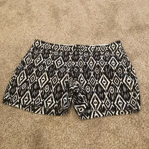 Black and White Ikat Print Shorts